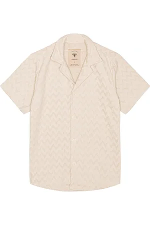 Oas Grey Zig Shirt in Grey Zig - Taupe. Size L (also in M, S, XXL/2X).