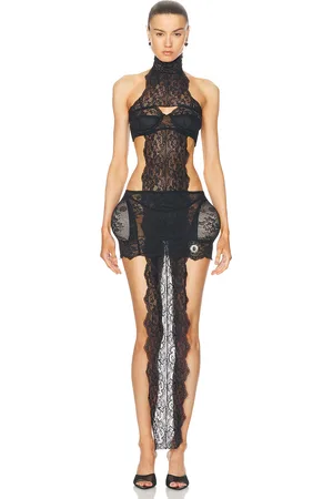 Jean Paul Gaultier X Shayne Oliver Lace Bandage Dress in Black - Black. Size S (also in XS).