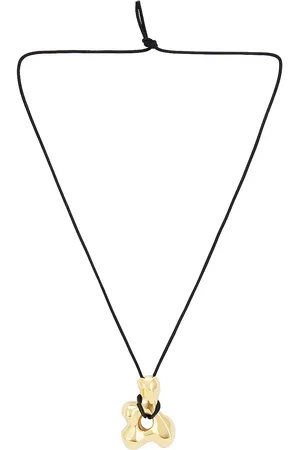 Agmes Bodmer Pendant Necklace in Gold Vermeil in Gold Vermeil & Black Cord - Metallic Gold. Size all.