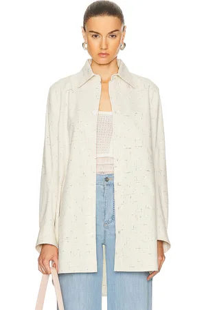 Bottega Veneta Criss Cross Shirt in White - Cream. Size 34 (also in 36, 38, 40).