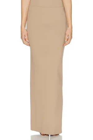 Helsa Carina Knit Skirt in Mushroom - Tan. Size L (also in M, XL, XS).