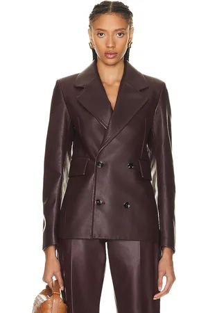 Bottega Veneta Leather Jacket in Jam - Burgundy. Size 34 (also in 40).