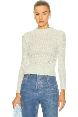 Bottega Veneta Lace Knit Sweater in Pistachio & Bone - Mint. Size L (also in ).