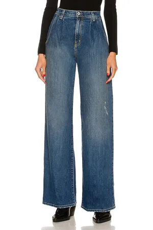NILI LOTAN Flora Wide Leg in Classic Wash - Denim-Dark. Size 24 (also in 25, 26, 27, 28, 29, 30).