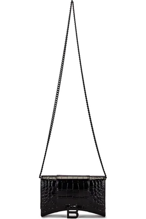Balenciaga Hourglass Wallet on Chain Bag in Black - Black. Size all.