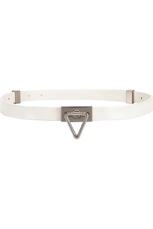 Bottega Veneta Triangle Lock Belt in White & Silver - White. Size 80 (also in 85).