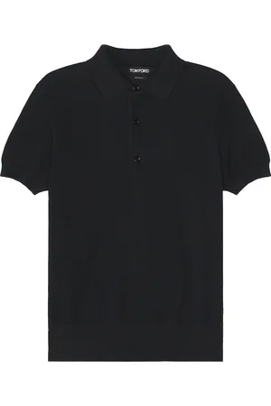 Tom Ford Silk Cotton Piquet Polo Ss Polo in Black - Black. Size 46 (also in 50).