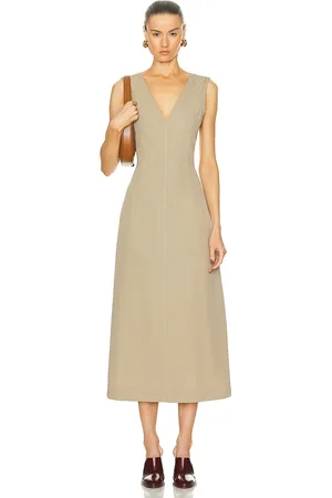Bottega Veneta Midi Dress in Sand - Neutral. Size 36 (also in 38, 40).