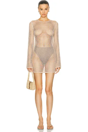 Bananhot Serena Mini Dress in Classic Beige - Beige. Size M-L (also in ).