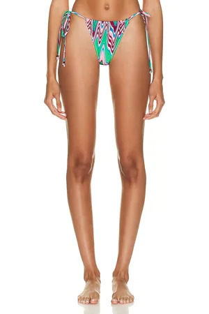 PATBO Wave String Bikini Bottom in Green Multi - Green. Size L (also in ).