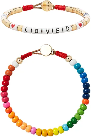 Roxanne Assoulin Loved Rainbow Duo Bracelet in Living Color - Red. Size all.