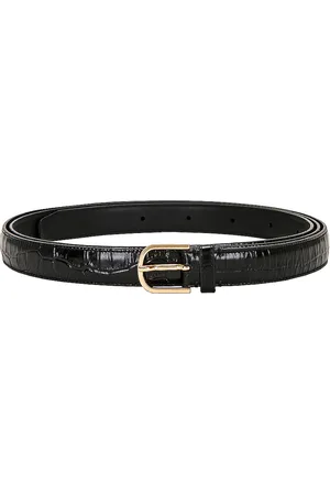 Totême Wrap Belt in Croco - Black. Size all.
