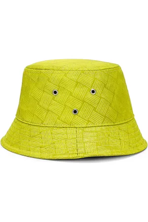 Bottega Veneta Intreccio Jacquard Nylon Bucket Hat in Kiwi - Yellow. Size L (also in M, S).