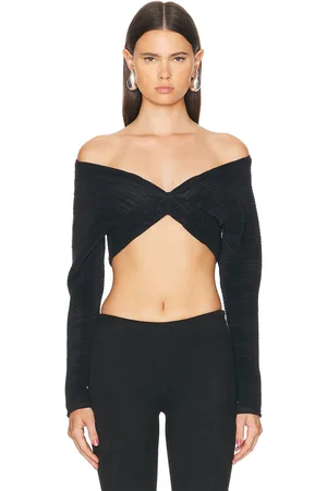 Atlein Draped Sleeveless Pleated Top in Black - Black. Size 40 (also in ).