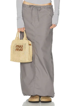 Helsa Workwear Drawcord Maxi Skirt in Dark Grey - Grey. Size S (also in ).