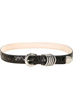 DEHANCHE Hollyhock Snake Belt in Black Python - Black. Size L (also in M, S, XS).