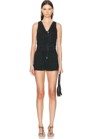 IRO Igino Denim Sleeveless Romper in Black - Black. Size 34 (also in 36, 40).