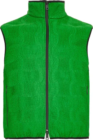 Bottega Veneta Intreccio Gilet in Parakeet - Green. Size L (also in S).