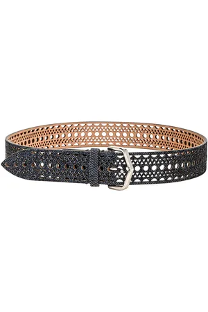Alaïa Vienne Leather Belt in Bleu Denim - Denim-Dark. Size 65 (also in 70, 75).