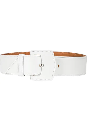Alaïa Medium Oversized Geometric Buckle Belt in Blanc Optique - White. Size 80 (also in ).