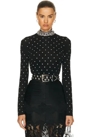 Paco rabanne Studded Turtleneck Top in Black - Black. Size 34 (also in 36).
