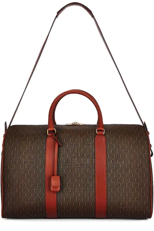 Saint Laurent Le Monogramme 48h Duffle Bag in Chocolate Khaki & Burgundy - Brown. Size all.