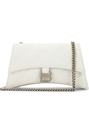 Balenciaga Crush Wallet On Chain in Optic White - White. Size all.