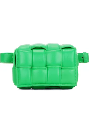 Bottega Veneta Padded Cassette Belt Bag in Parakeet & Silver - Green. Size all.