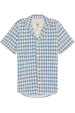 Oas Navy Diamond Cuba Terry Shirt in Blue - Blue. Size L (also in M, S).