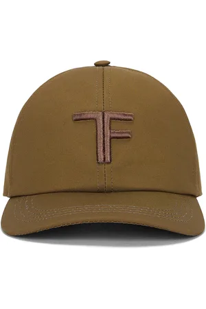 Tom Ford Canvas & Leather Cap in Olive Brown - Olive. Size L (also in M).