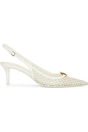 VALENTINO GARAVANI V Logo Moon Sling Back Pump in Ivory - Ivory. Size 37 (also in 40).
