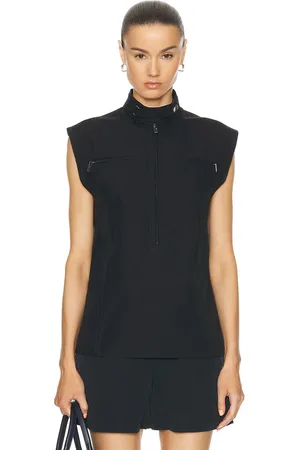 Burberry Zip Front Top in Black - Black. Size 0 (also in 2).