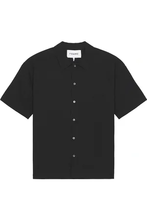 Frame Waffle Textured Shirt in Black - Black. Size M (also in S).