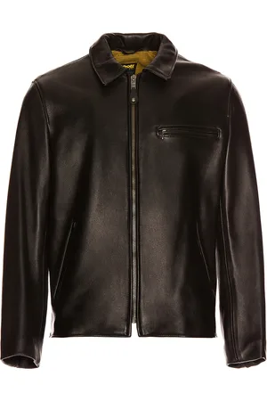 Schott NYC Collar Lamb Leather Jacket in Black - Black. Size S (also in ).