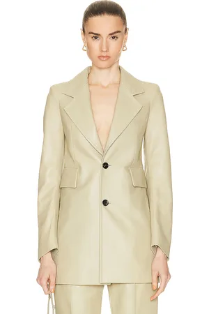 Bottega Veneta Curved Sleeve Jacket in Fennel Seed - Beige. Size 34 (also in 36, 38).