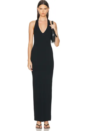 ÉTERNE Halter Maxi Dress in Black - Black. Size L (also in XL).