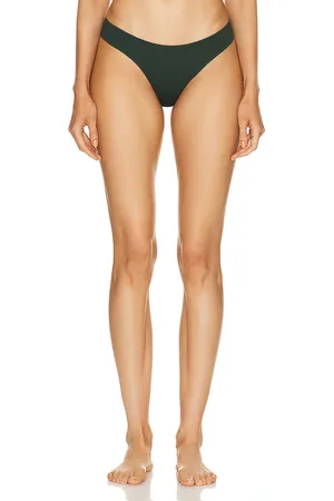 Saint Laurent Jersey Bikini Panty in Khaki Fonce - Olive. Size L (also in M, S, XS).