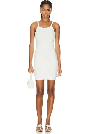 ÉTERNE Tank Mini Dress in Cream - Ivory. Size L (also in M, S, XL, XS).