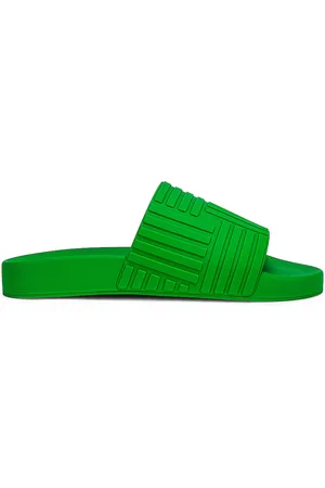 Bottega Veneta Rubber Carpet Slides in Parakeet - Green. Size 41 (also in ).