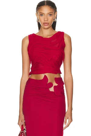 DI PETSA For Fwrd Wetlook Two Strap Top in Red - Red. Size L (also in M, S, XS).