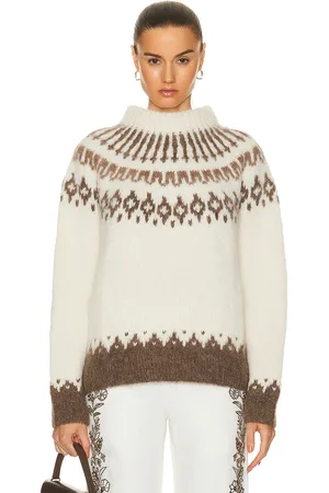 BODE Branch Yoke Sweater in Ecru - Cream. Size XXS (also in ).