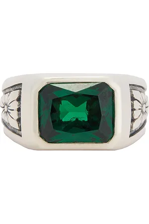 Maple Midnight Ring Slim in Silver 925 & Emerald - Green. Size 10 (also in ).