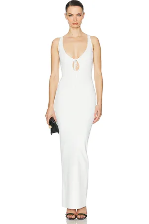Helsa Teva Knit Dress in White - White. Size L (also in M, S, XL).