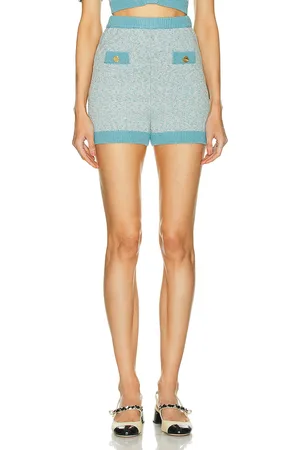 Matthew Bruch Tweed Knit Hot Short in Seafoam - Blue. Size 2 (also in ).
