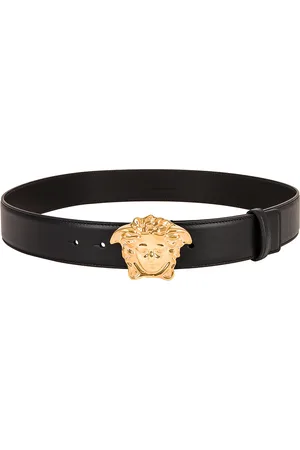 VERSACE Medusa Belt in Black & Gold - Black. Size 80 (also in 90).