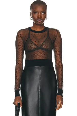 Alaïa Sheer Jumper Sweater in Noir - Black. Size 34 (also in 36, 38, 40).