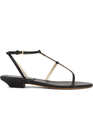 Khaite Jones T-strap Flat Sandal in Black - Black. Size 41 (also in ).