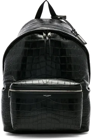 Saint Laurent City Backpack in Black Croc - Black,Animal Print. Size all.