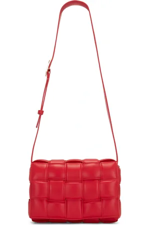 Bottega Veneta Padded Cassette Crossbody Bag in Firework & Gold - Fuchsia. Size all.