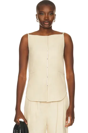 Loulou de Saison Mihant Sleeveless Top in Sand - Beige. Size L (also in M, XS).